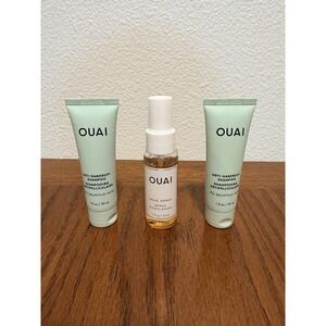 Ouai Lot - Wave Spray Travel Size 1oz and Anti Dandruff Shampoo 1 oz - 2 bottles